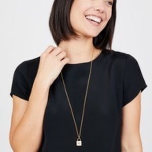 Noir Luxe Lock Pendant Necklace